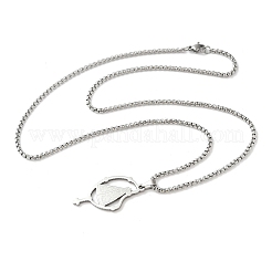 201 acier inoxydable nossa senhora aparecida vierge pendentif boîte chaîne colliers&nbsp;NJEW-H055-07P