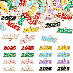 64 Stück 8 Farben Legierung Emaille Anhänger&nbsp;ENAM-PJ0001-14