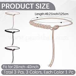 3 ceinture ventrale en cuir PU 3 couleurs pour femmes&nbsp;AJEW-CL0003-71B