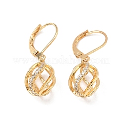 Boucles d'oreilles à levier en laiton avec zircons cubiques transparents à micro pavé&nbsp;KK-CBA4112-09G