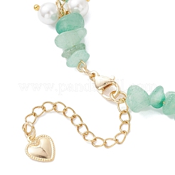 Armbänder aus natürlichen grünen Aventurin-Chip-Perlen für Frauen&nbsp;BJEW-JB12301-01