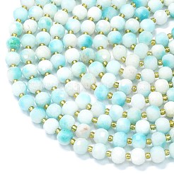 Gefärbt natürlichen weißen Jade Perlen Stränge&nbsp;G-K389-E16-01