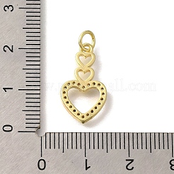 Pendenti in zirconi cubici trasparenti in micro pavè di ottone&nbsp;KK-M297-27G