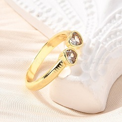 Anillos de puño de circonita cúbica micro pavé de latón para mujer&nbsp;RJEW-F181-09G