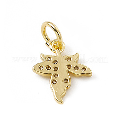 Ahornblatt-Anhänger aus Messing mit Mikropavé und klaren Kubikzirkonia&nbsp;ZIRC-F132-44G