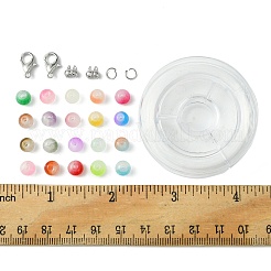 DIY-Kits zur Herstellung von Armbändern aus runden Perlen aus Jadeglasimitat&nbsp;DIY-FS0006-19