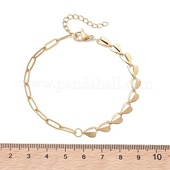 2 Stück asymmetrisches Herzgliederarmband aus Edelstahl 304&nbsp;BJEW-JB13510