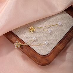 Blume Legierung Kristall Strass Quaste Ohrstecker&nbsp;FS-WGCF411-01