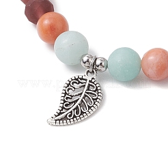 Braccialetti elastici in amazzonite naturale&nbsp;BJEW-JB11383