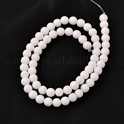 Giada bianca naturale filoni tonda&nbsp;G-O113-01-6mm