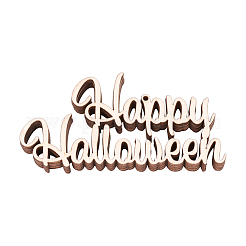 Mot joyeux halloween ornements de découpes en bois vierges&nbsp;WOOD-L010-01