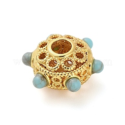 Perles turquoise synthétiques teintes&nbsp;LS-KK-B158-04G-03