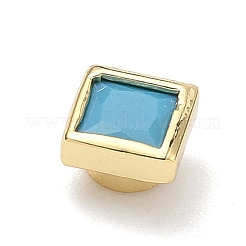 Quadratische Messing-Mikropavé-Zirkonia-Cabochons&nbsp;KK-P345-13G-E08