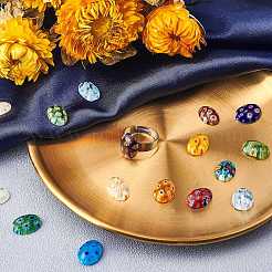 30 Stück handgefertigte Millefiori-Bunte Malerei-Cabochons&nbsp;LAMP-SC0001-12