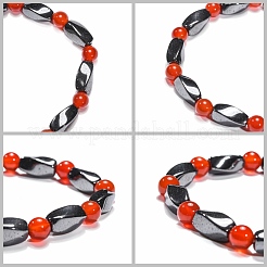 Runde Stretch-Armbänder aus natürlichem Karneol&nbsp;X-BJEW-G072-13
