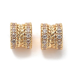 Perle di zirconi cubici trasparenti in micro pavè di ottone&nbsp;KK-B110-08G
