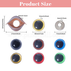 140 Stück 7 Farben halbrunde Sicherheitsaugen und Augenlid-Sets aus Kunststoff&nbsp;DIY-GL0005-17