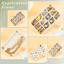 18 grille rectangulaire en bois recouvert de velours pour présentoir à bijoux&nbsp;LS-AJEW-WH20054-062H-01