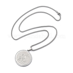 201 collane con ciondolo in strass in acciaio inossidabile per donna&nbsp;NJEW-U021-03P