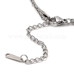 Braccialetti a catena a serpente a 2 filo in acciaio inossidabile 304 per la festa della mamma&nbsp;BJEW-Q335-02P