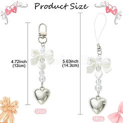 2 pièce de décorations suspendues en plastique ABS imitation perle et acrylique&nbsp;HJEW-YW00300
