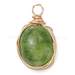 Gefärbte natürliche malaysische Jade Anhänger mit Kupferdraht umwickelt&nbsp;PALLOY-JF02879