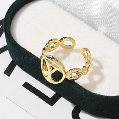 Anillos abiertos de latón para mujer&nbsp;RJEW-K289-01G-Y
