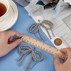 1 par de adornos para zapatos de imitación de perlas de plástico con forma de lazo&nbsp;DIY-FG0006-79
