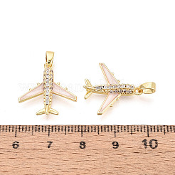 Pendentifs avec zircon cubiques à micro-pavés en laiton&nbsp;KK-T073-60A-G