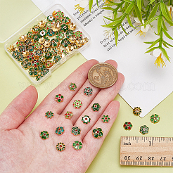 90 pièces 15 styles de capuchons de perles en alliage émaillé&nbsp;ENAM-WR0001-14