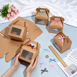 50 boîte rectangulaire en papier kraft pour desserts avec fenêtre visible&nbsp;CON-DR0001-13