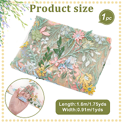 Blumenmuster Polyester Spitzenstoff&nbsp;DIY-WH0061-019A
