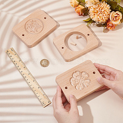 3 Stile Rosen- und Sakura-Holz-Handpresse für Mondkuchen&nbsp;WOOD-FG0001-43