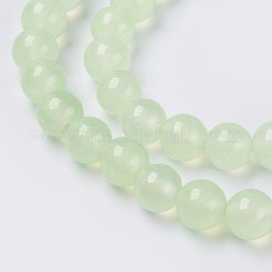 Hilos de abalorios de jade blanco natural&nbsp;G-G756-M-4mm