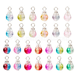 78 Stück 13 Farben transparente Sprühlackierung Crackle-Glasanhänger&nbsp;PALLOY-TAC0088