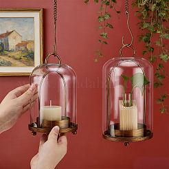2 bougeoir mural en fer et verre&nbsp;AJEW-WH0481-732