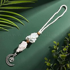 Decorazioni pendenti in quarzo rosa naturale e avventurina verde&nbsp;HJEW-WH0036-14