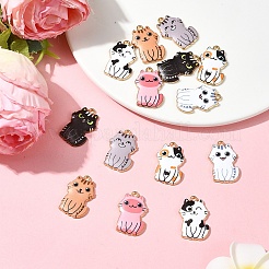 14 pièces 7 couleurs pendentifs en émail d'alliage de placage de rack&nbsp;FIND-FS0003-05