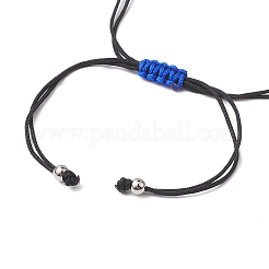 Braccialetti intrecciati con perline in lega e ottone&nbsp;BJEW-MZ00075