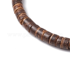 Bracciali elastici incrociati in cocco naturale e perline sintetiche turchesi per uomo&nbsp;BJEW-JB11389-01