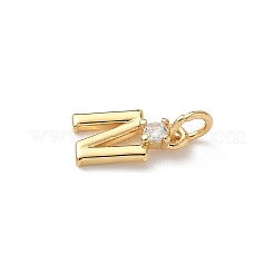 Breloques de zircone cubique clair pavés en laiton&nbsp;KK-A273-01G-N