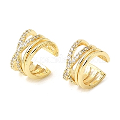 Orecchini da donna con polsino in ottone con micro pavé di zirconi cubici&nbsp;CU-CBAE7DF-19G