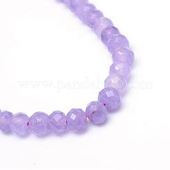 Facetado rondelle teñido natural jade blanco cuentas de cuentas&nbsp;G-R343-6x8-03