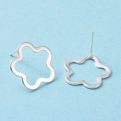 Ohrstecker aus 201er Edelstahl mit Blumenmotiv und Stift aus 316er Edelstahl für Damen&nbsp;STAS-K241-18S