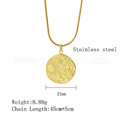 Colliers pendentifs lune et soleil en acier inoxydable 304&nbsp;XK8598-1
