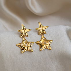 Pendientes colgantes de acero inoxidable 304 con circonitas cúbicas&nbsp;WG7D1EF-01