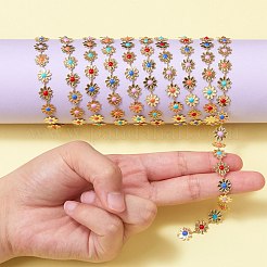 Chaînes à maillons de fleurs en laiton émaillé de 2 m&nbsp;CHC-SZ0001-35