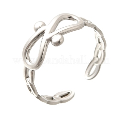 Anelli polsino aperto in acciaio inossidabile 304 infinito per donna&nbsp;RJEW-M046-04P