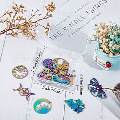 20 Stück 10 Stil Ionenbeschichtung (IP) 201 & 304 Edelstahl Anhänger Verbinder Charms&nbsp;STAS-SC0004-73