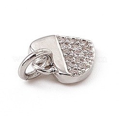 Messing-Mikropavé-Herz-Anhänger mit klaren Zirkonia&nbsp;ZIRC-F132-59P
